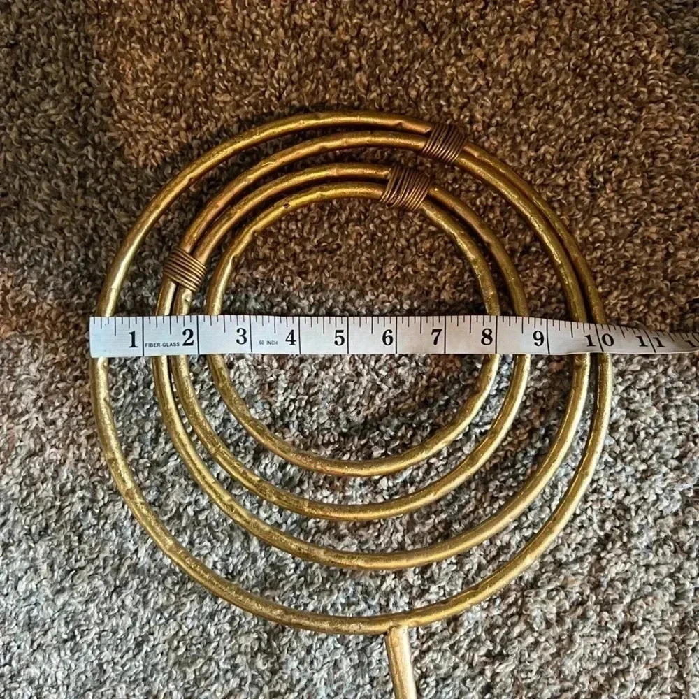 DECORATIVE ABSTRACT METAL ROSE GOLD SPEAR SCULPTURE - Picture 7 of 10
